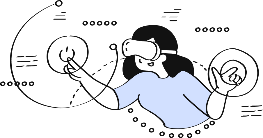 Illustration of a person taking an AI interview